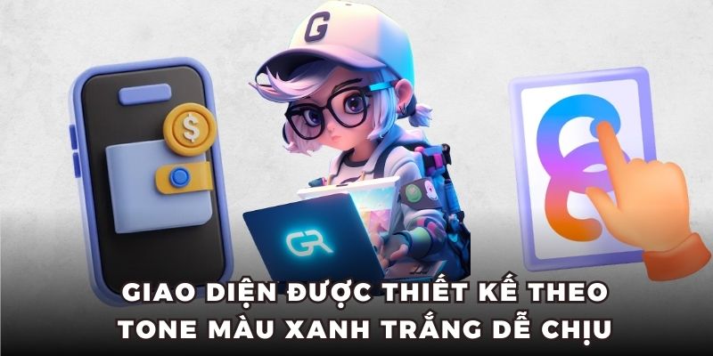 Giao diện được thiết kế theo tone màu xanh trắng dễ chịu